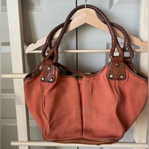 Burberry London Orange Canvas Bag